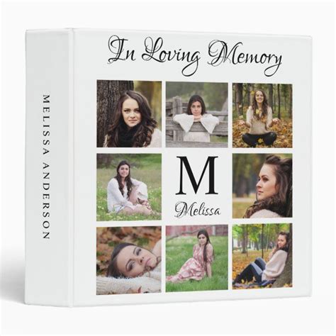 Personalized In Loving Memory Memorial Photo Album 3 Ring Binder Zazzle Memories Photo Album