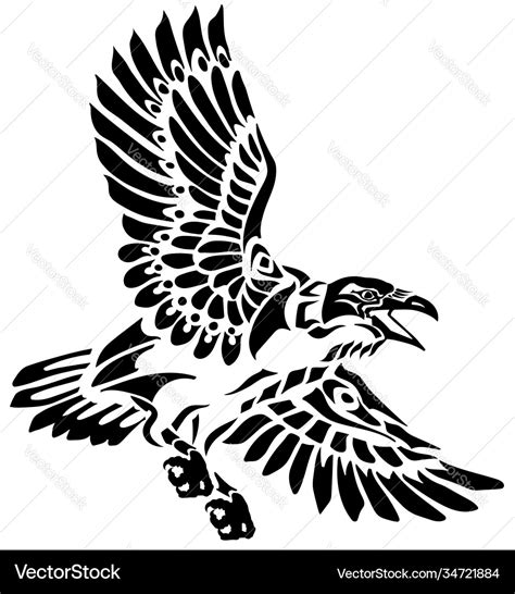 Raven tattoo Royalty Free Vector Image - VectorStock