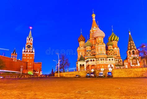 Red Square in Moscow at Night Stock Photo - Image of building, chateau ...