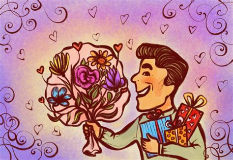 330 Husband Giving Flowers Stock Illustrations Royalty Free Vector