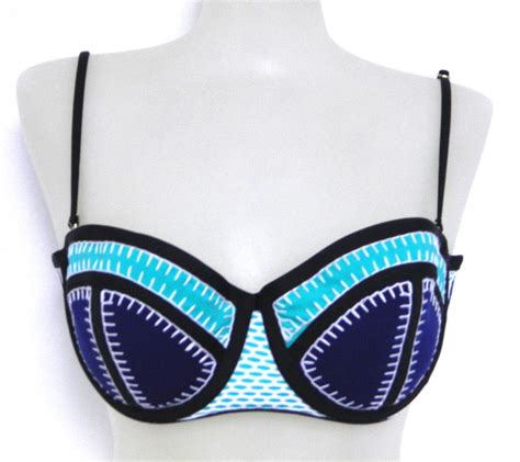 Bar Iii Large Set Black Blue Color Block Underwire Bikini Swimsuit