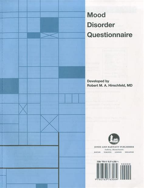 Mood Disorder Questionnaire MDQ Hirschfeld Robert 9780763763084