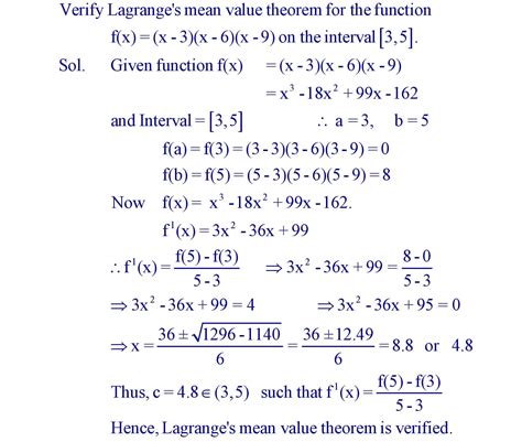 Rolle S And Lagrange S Theorem Formula Formula In Maths