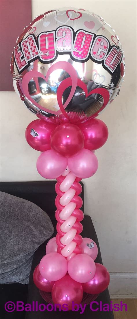 Pink And White Balloon Column Decoration