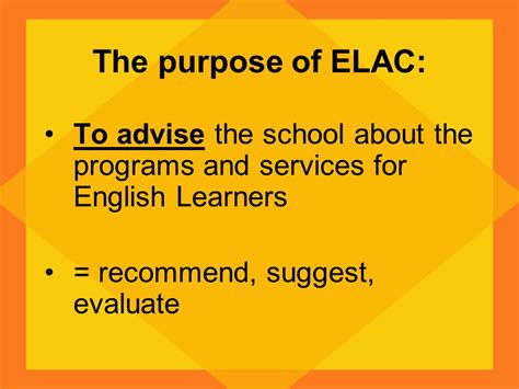 English Learner Advisory Committee Elac Elac Rights And