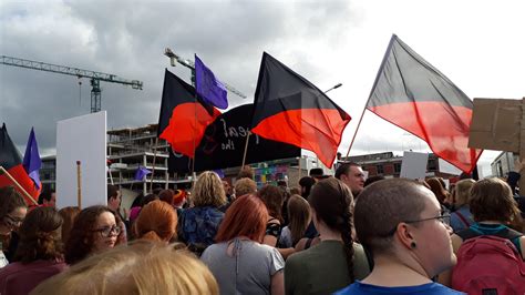 Anarchist flags at the pro-abortion march in Dublin,Ireland : r/vexillology