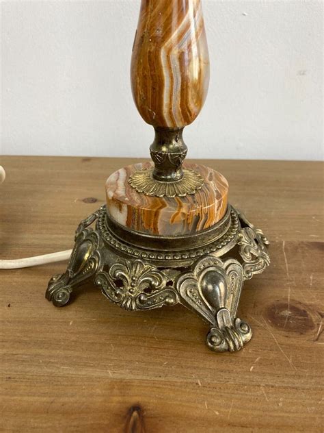 Vintage Brass And Marble Onyx Lamp Base Ornate Table Lamp Etsy UK