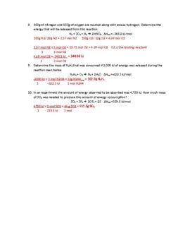 Enthalpy Stoichiometry Practice By Schrim S Chem Tpt