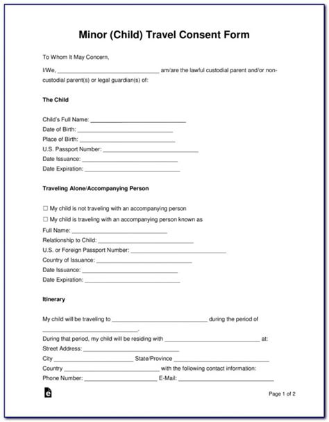 Canada Consent Form Printable Consent Form