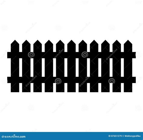 Fence Silhouette Clipart. Vector Illustration Isolated On White ...