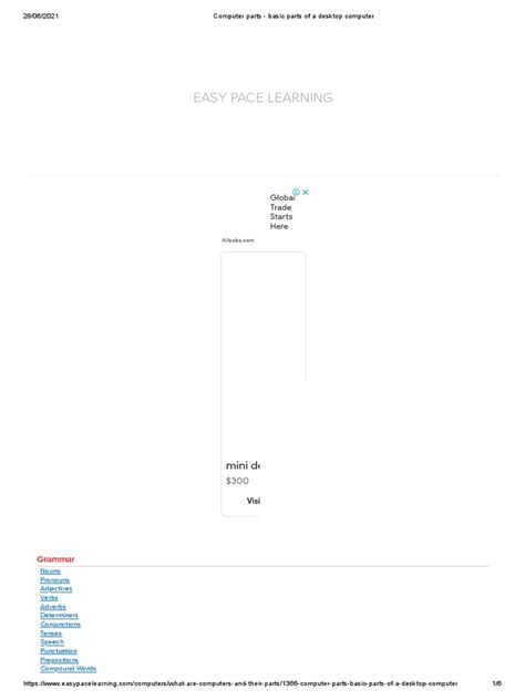 Computer Parts - Basic Parts of A Desktop Computer | PDF | Linguistics ...