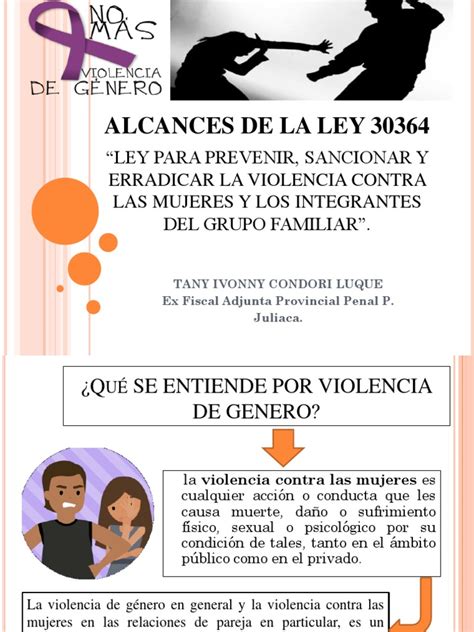 Alcances De La Ley 30364 1 Tany Condori Luque Pdf La Violencia