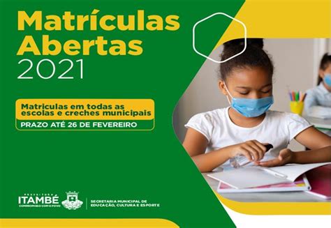 Itambé Abertas As Matrículas Da Rede Municipal De Ensino Para O Ano