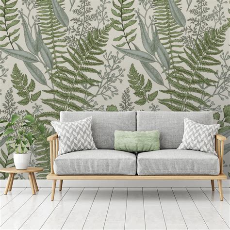 Green Ferns Wallpaper - custom wallpapers by Wallvy. Worldwide shipping!