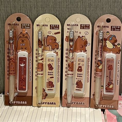 Mm Kawaii Loopy Capybara Mechanical Pencil Set With Refill Lead Cute