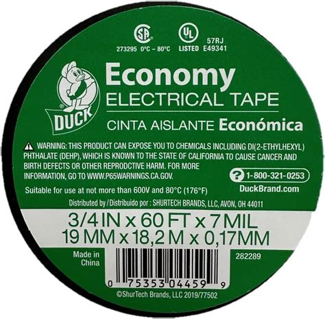 60 Duck Brand Auto Electrical Tape Black 123 Free Shipping W