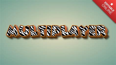 Multiplayer D Zebra Pattern Text Effect Generator