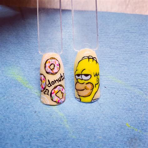 Homer Simpson Nail Design Stilletto Nails Nails Nail Designs