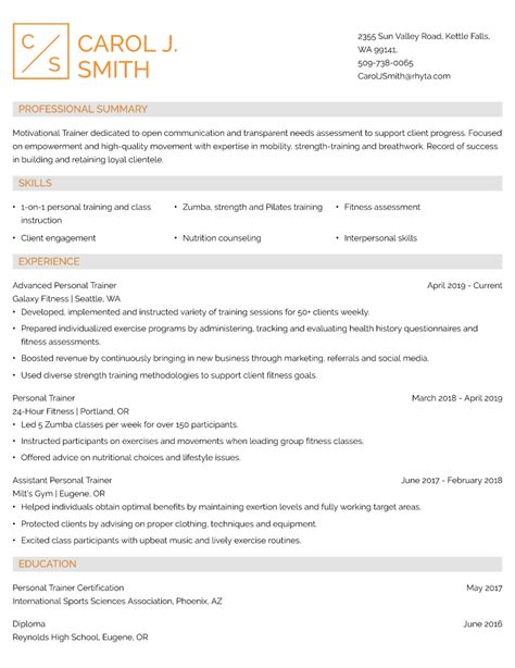 Best Personal Trainer Resume Examples For 2024 ResumeNerd