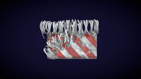 Concrete Block With Barbed Wire Barricade 3d Model By Infinite Art