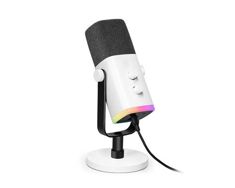 Fifine AMPLIGAME AM8 RGB USB/XLR Microphone - Dynamic Mic - White - MaxGaming.com