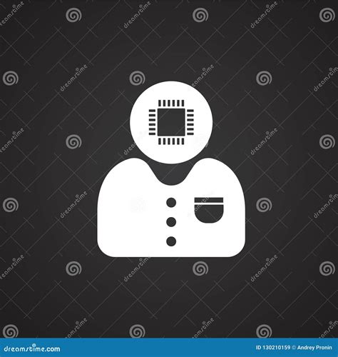 Computer Specialist On Black Background Stock Vector Illustration Of