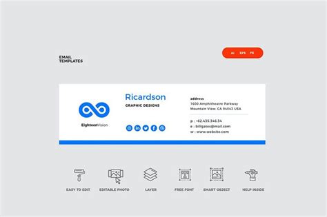 20 Creative Modern Email Signature Templates With Beautiful Designs