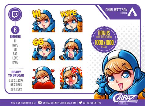 Wattson Apex Legends Twitch Emotes Pack Chibi Wattson Apex Etsy Canada