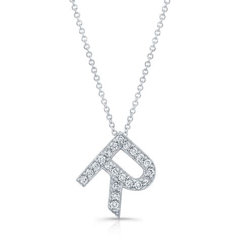 Diamond Initial Pendant - Letter R