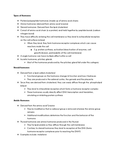 Types of Hormone | PDF