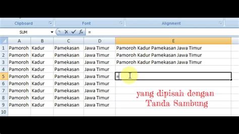 Cara Membuat Kolom Excel Menjadi Satu Hongkoong