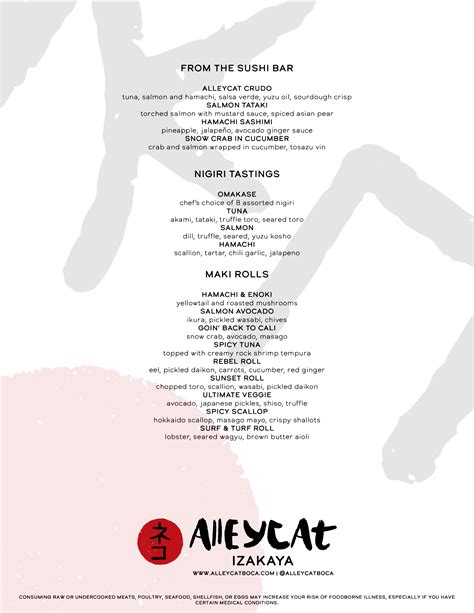 Menu — AlleyCat Boca