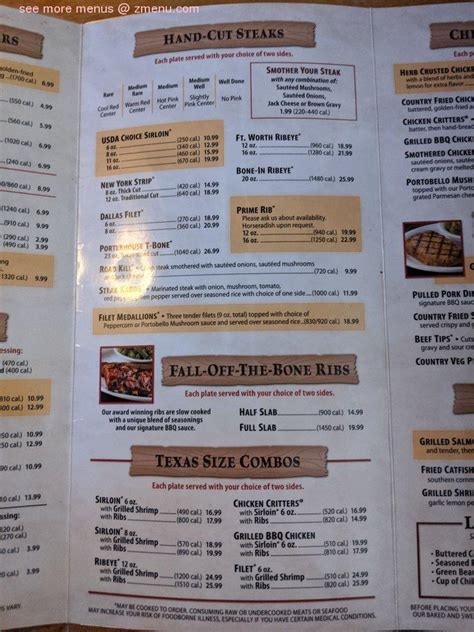 Online Menu Of Texas Roadhouse Restaurant Oklahoma City Oklahoma 73149 Zmenu