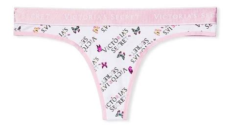 Calcinha Victorias Secret Fio Dental Logo Cotton Thong Rs Br