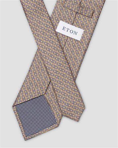 Geometric Print Silk Tie Eton