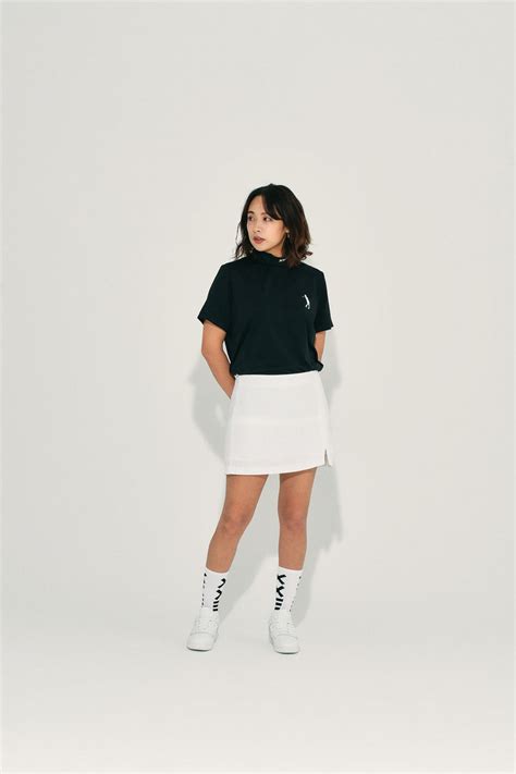 Swing Mock Neck Tee White Xxiii Cest Vingt Trois