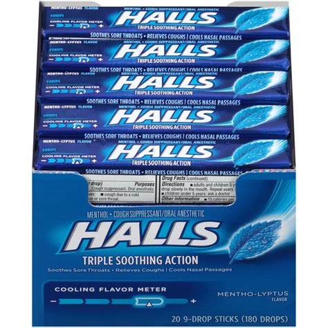 Halls® Mentho Lyptus Triple Soothing Action Cough Drops 20