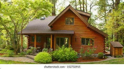 Oregon Forest Modern Log Cabin Stock Photo 152732915 Shutterstock