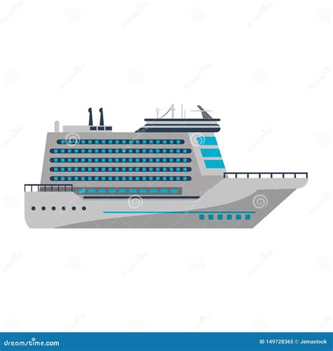 Cruise Ship Boat Sideview Isolated Stock Vector Illustration Of