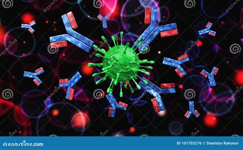 Antibody Immunoglobulins 3d Rendering Stock Illustration