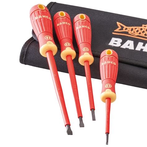 Bahco B Vde Insulated Pc Screwdriver Set In Tool Roll Xms Vde