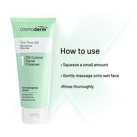 Cosmoderm Tea Tree Oil Oil Control Facial Cleanser 125 Ml