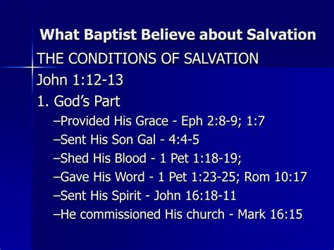 Ppt What Baptist Believe About Salvation Powerpoint Presentation