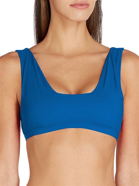 Valimare Women S Como Pleated Bikini Top Mineral Blue Editorialist