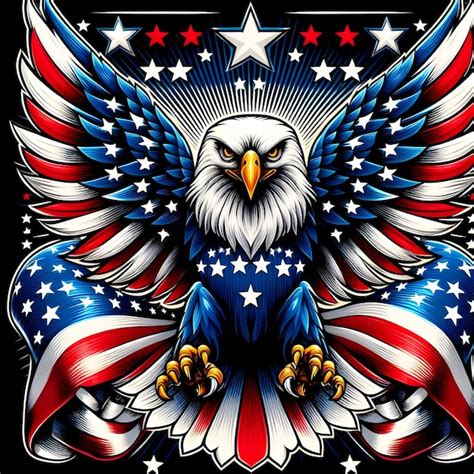 Eagle with USA Flag logo design | Premium AI-generated vector