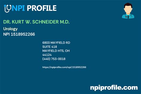 Dr Kurt W Schneider M D Npi Urology In Mayfield Hts Oh