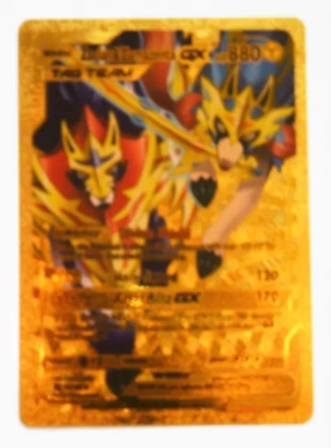 CARTE POKÉMON DORÉ ANGLAISE US Neuf Zacian et Zamazenta GX EUR 5 00