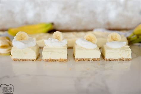 Easy Banana Cream Cheesecake Bars Butter With A Side Of Bread