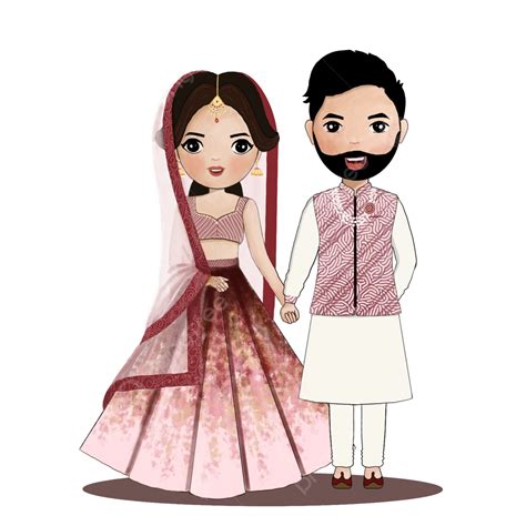 Indian Bride And Groom Cartoon