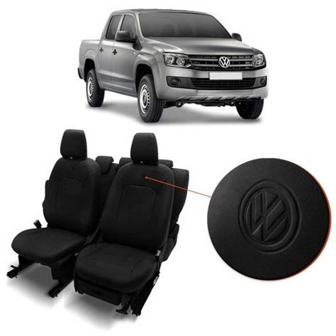 Capa De Banco material sintético Amarok Cabine Dupla 2012 A 2015 Preto